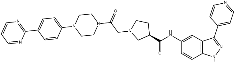 942183-80-4   (R)-1-(2--2-氧(4-(4-(嘧啶-2-基)苯基)對(duì)二氮己環(huán)-1-基)乙基)-N-(3-(吡啶-4-基)-1H--5INDAZOL-基)吡咯烷-3-甲酰胺