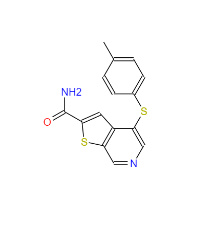 CAS：251992-66-2，4-(p-甲苯基硫)噻吩并[2,3-c]吡啶-2-甲酰胺 