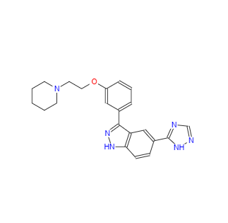 CAS：395104-30-0，3-[3-[2-(1-哌啶基)乙氧基]苯基]-5-(1H-1,2,4-三唑-5-基)-1H-吲唑 