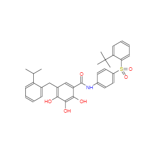CAS：877877-35-5，N-[4-(2-叔丁基苯磺酰基)苯基]-2,3,4-三羥基-5-(2-異丙基苯基)苯甲酰胺