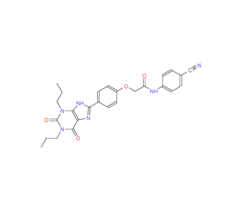 CAS：264622-58-4，N-(4-氰基苯基)-2-(4-(2,6-二氧代-1,3-二丙基2,3,6,9四氫-1H-嘌呤-8-基)苯氧基)乙酰胺