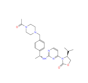 CAS：1429180-08-4，(4S)-3-[2-[[(1S)-1-[4-[(4-乙?；?1-哌嗪基)甲基]苯基]乙基]氨基]-4-嘧啶基]-4-異丙基-2-惡唑烷酮